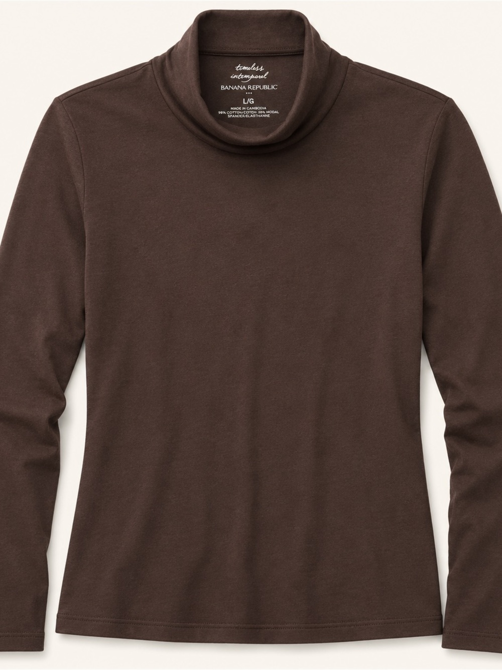 Banana Republic Chocolate Brown Turtleneck Long Sleeve Top
